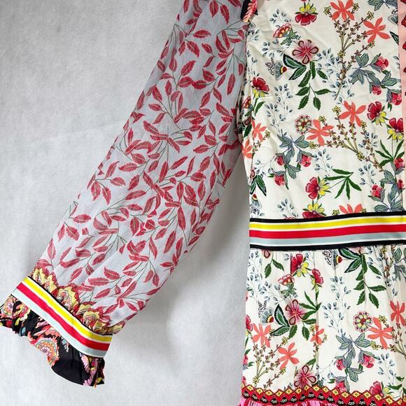 Alice and Olivia Kathy Ruffled Mini Sheath Dress Size US 6  Meadow Magic - Picture 11 of 15